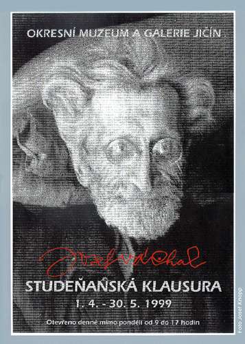 Plakát výstavy Studeňanská klausura, typo: M. Šejn, fotografie Josef Knopp 1969