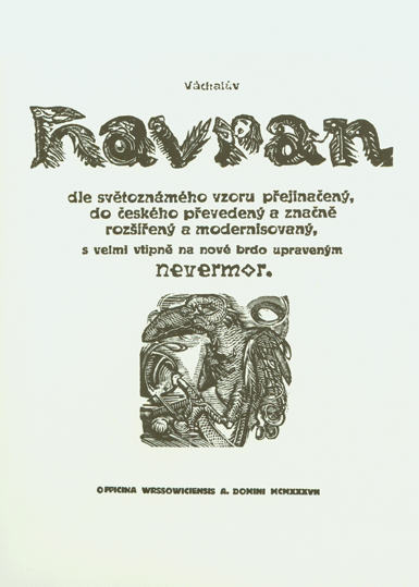 Vchalv Havran,1937,  autorsk kniha, tituln list