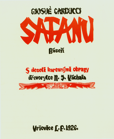 Giosu CArducci: Satanu, titul autorsk knihy, vlastn psmo, 1926