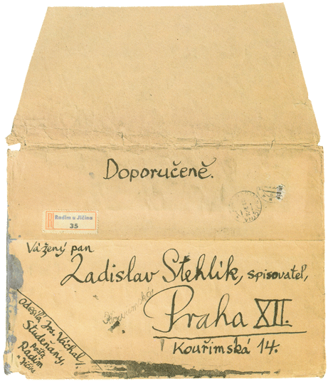 Oblka romnu dopisu ivant a umrlanti, 1956, PNP Praha, , reprofoto archiv M. ejn