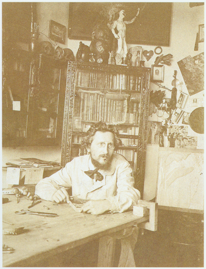 Josef Vchal v ateliru, 1911, reprofoto archiv M. ejn