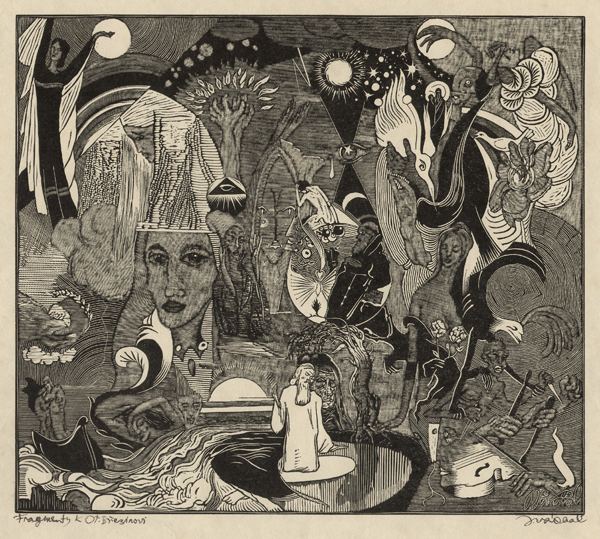 Fragmenty k Otokaru Bezinovi, 1915, devoryt, Regionln muzeum a galerie v Jin