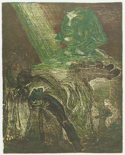 Vznesen do vnosti, 1948, barevn rytina, Regionln muzeum a galerie v Jin
