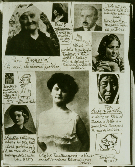 Tajnosti sanatoria aneb sluebnice vn, i-li ertova babika a legion dobrodruh, 1940-1948, 1955, frontispis autorsk knihy, foto J. Vchal a nalezen fotografie a tisky, PNP Praha, reprofoto archiv M. ejn